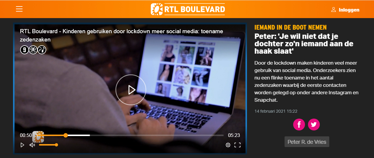 RTL, boulevard, loverboys, sexting, gevaren, social, media, seks, porno, naakt, online, meisjes, jongens, jeugd, lockdown, peter r. de vries, politie, hulp, instagram, snapchat, tiktok